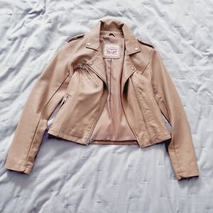 Rare Levis Strauss Limited Edition Tan Faux Leather Street Moto Jacket